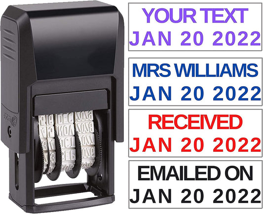 2025 Custom Date Stamp Received Paid Completed Emailed Posted Scanned Approved Date Stamp Self Inking Personalize with 1 Line Custom Text - Self Inking Business Stamper