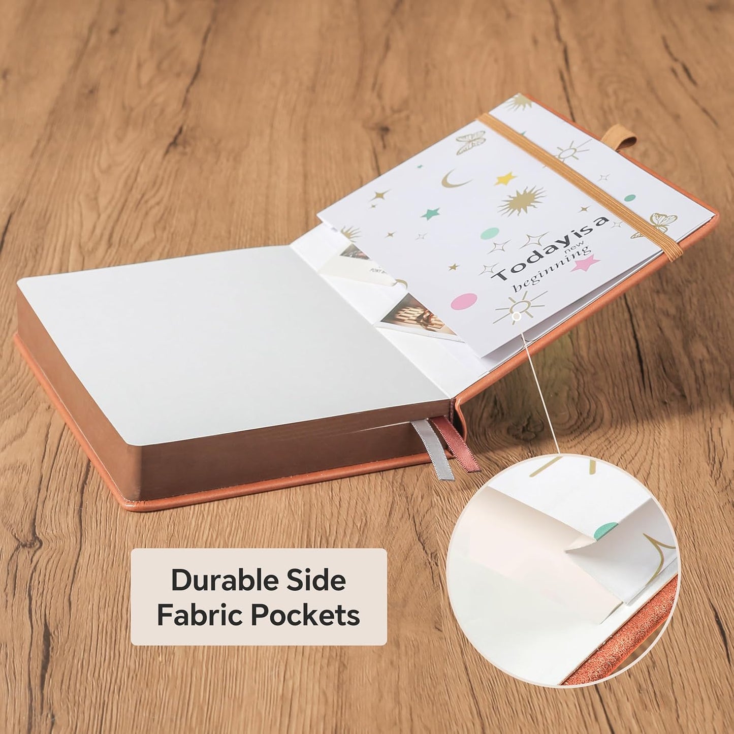 ZXHQ A4 360 Pages Lined Journaling Notebooks with Pen, Journals for Women Men Writing Notebook, Brown Edge, Hardcover, A4 Size 8.5'' x11'' Brown