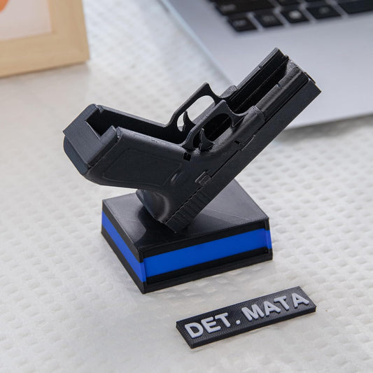 Personalized 3D Printed Business Card Holder, Custom Name Police Office Desk Decor Gift for Friends