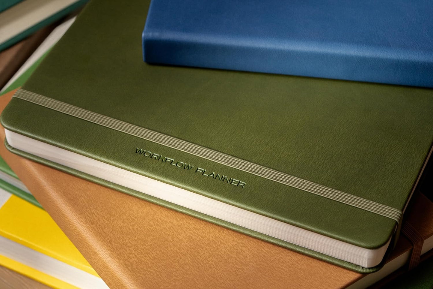 Anecdote 2026 Planner: 52 Week Daily Planner, Yearly, Monthly & Weekly Workflow for Planning Your Success – Vegan Leather Hardcover, Start Anytime & Achieve your Goals - Olive Green