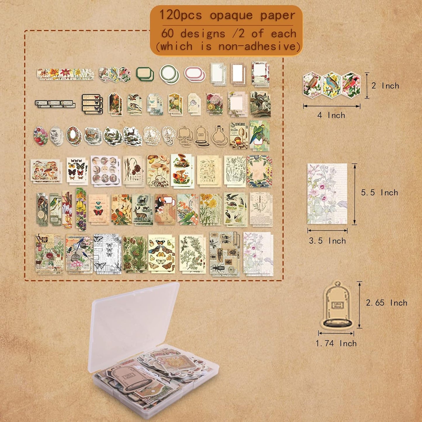 200Pcs Vintage Scrapbook Stickers, Aesthetic Junk Journal Stamping Supplies Kit, Scrapbooking Ephemera Washi Paper for Bullet Journaling Planners Diary Collage