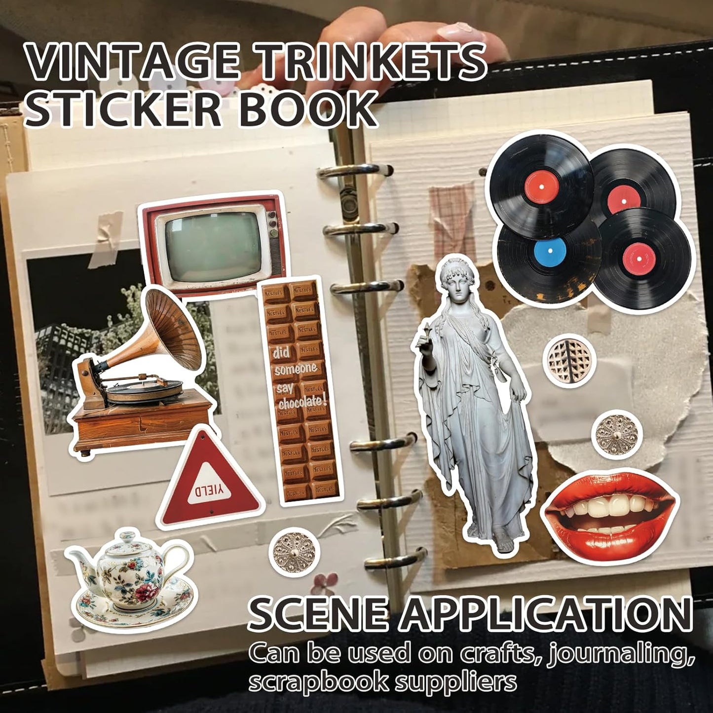 Vintage Sticker Book, 30 Sheets 308 Pcs Aesthetics Stickers for Journaling Scrapbooking Bullet Journals Planners Letter Card Making