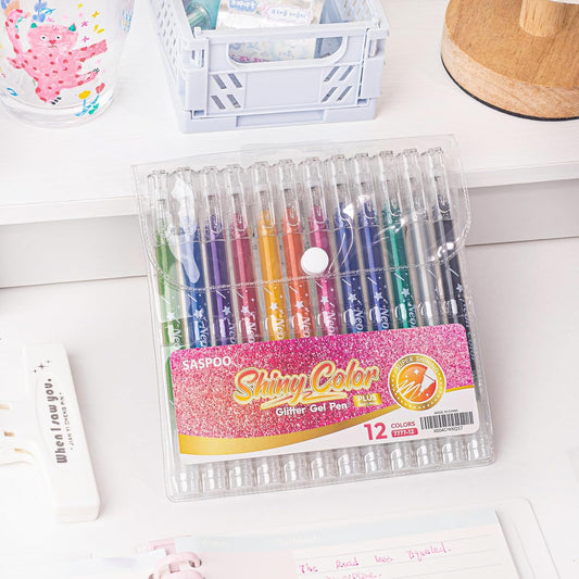 glitter gel pen 36 Colors,Metallic Vibrant Sparkle gel pens for coloring,glitter pens for adults,colored gel pens for Adult Coloring Books and Drawing (12)