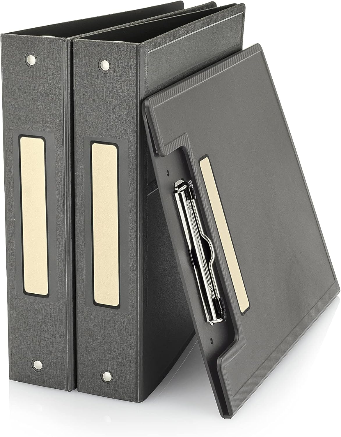 Carstens Adhesive Sticker Labels, 5 3/8” x 1”, Binder Labels for 1” Ring Binder Spines, Tan, Roll of 200