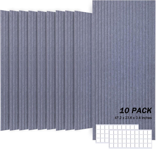 10 Pack Large Acoustic Panels, 48"X24"X0.4" Sound Proof Foam Panels for Walls, Sound Dampening Panels, Sound proof panels for walls, Soundproof Wall Panels for Home Studio&Office Decor.(Dark Grey)