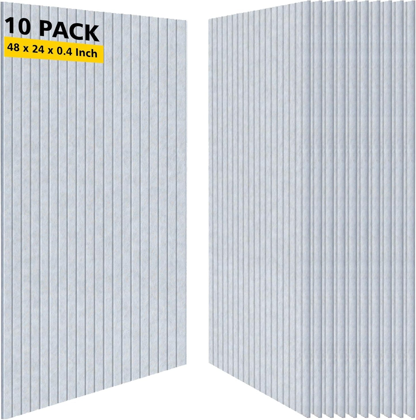 Acoustic Panels,10 Pack Sound Panels,48"x24"x0.4" Soundproof Wall Panels,High-Density Large Acoustic Panels,Decorative Sound Dampening Panels,Light Camel