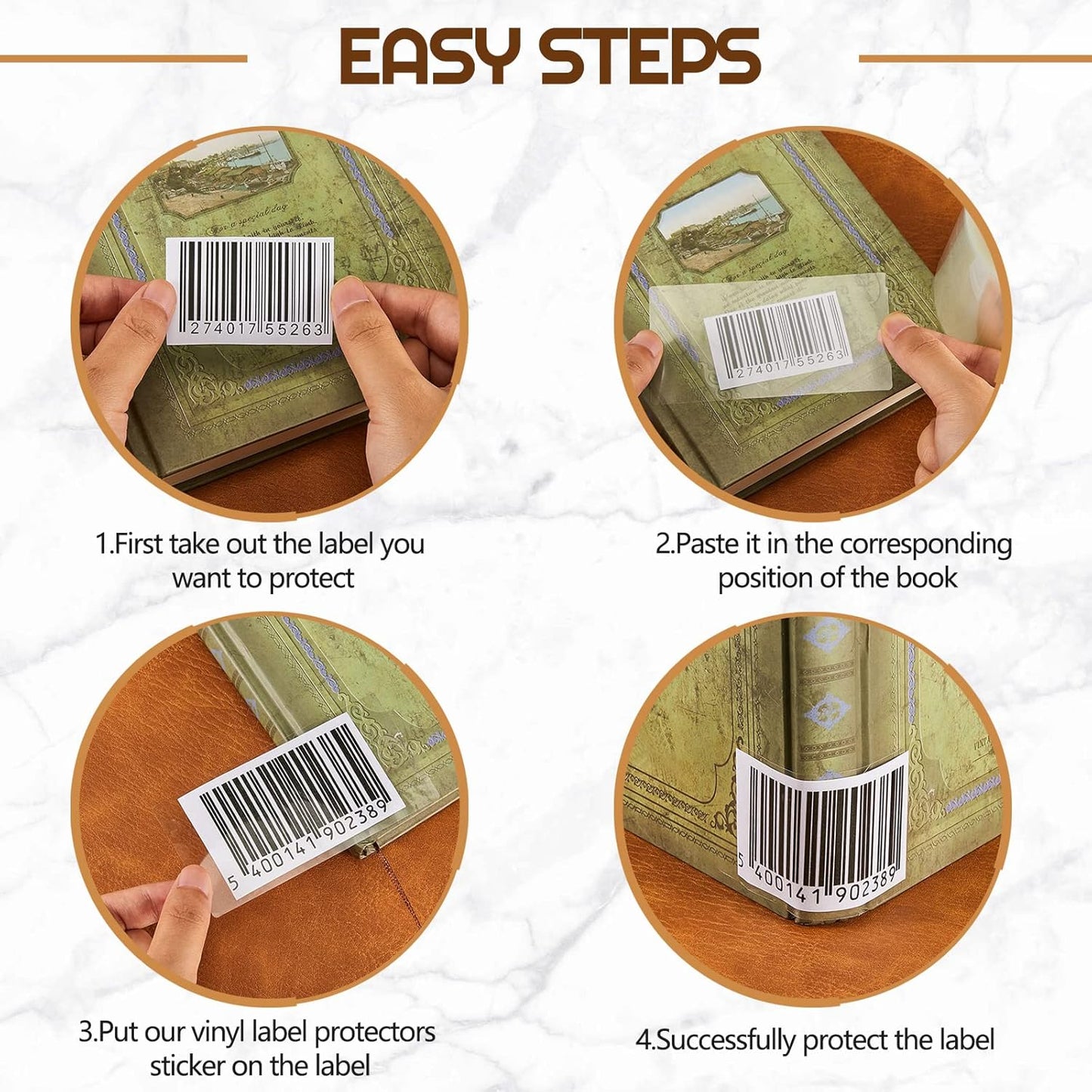 Zonon 1000 Pcs Clear Labels Label Protector Clear Stickers Wafer Seals Waterproof Labels for Protecting Barcodes, Numbers and Stickers (4.06 x 2.05 Inch,Rectangle)