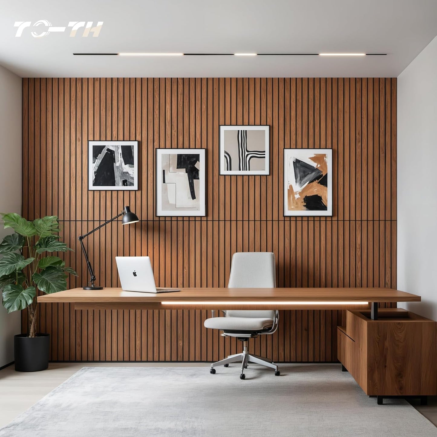 TO-TH Wood-Look Acoustic Wall Panels, 10 Pack 47.2” x 23.6” Acoustic Panels, Decorative Sound Absorbers Sound Dampening Panels for Home, Office, Basement, Cherry