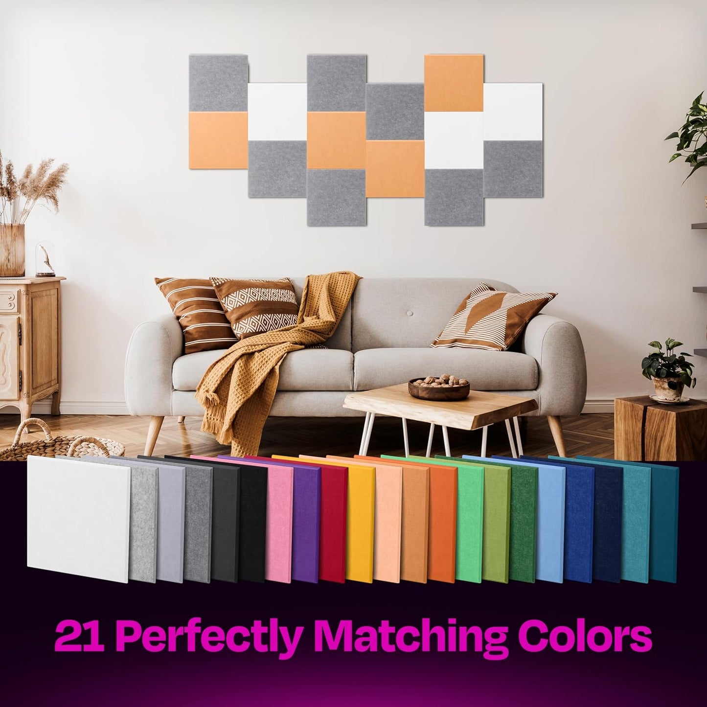 Acoustic Panels - 12 Pack, 12"X12"X0.4" Soundproof Panels - Pebble Gray Square