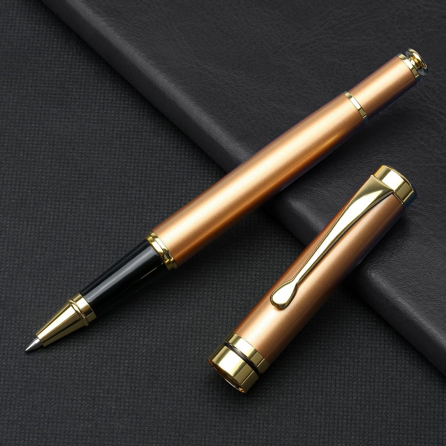 YIVONKA Luxury Ballpoint Pens Best Ball Pen Gift Set for Men & Women Professional Executive Office Nice BallPens Classy Gift Box Ballpoint Black Refill Line width 0.5mm (2 rosegold)