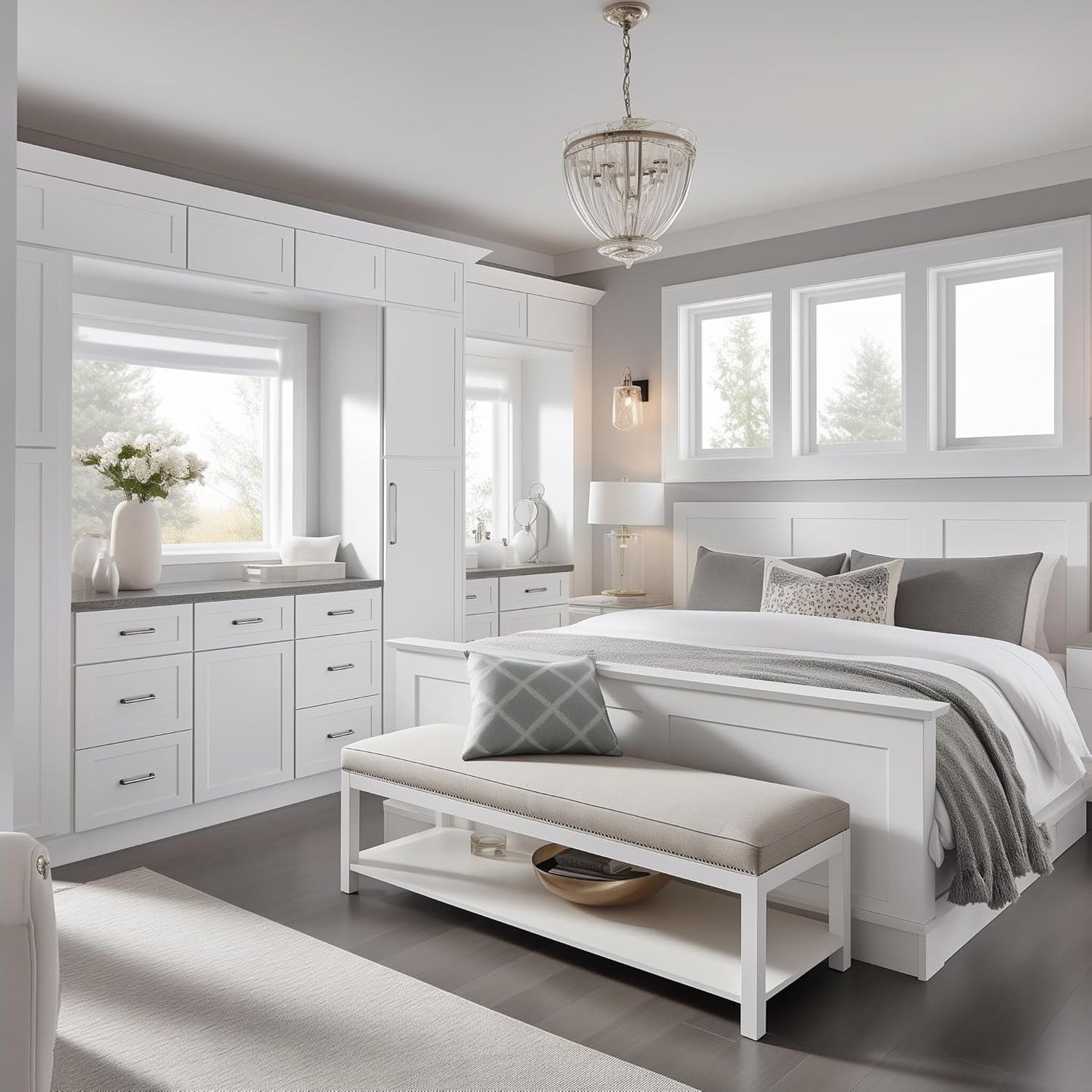 Shaker Style White RTA Base Drawer Cabinet by Solid Wood for Kitchen, Bathroom, Bedroom or Office with 3 Drawers and Soft Close(30" W x 24" Depth x 34-1/2" H)