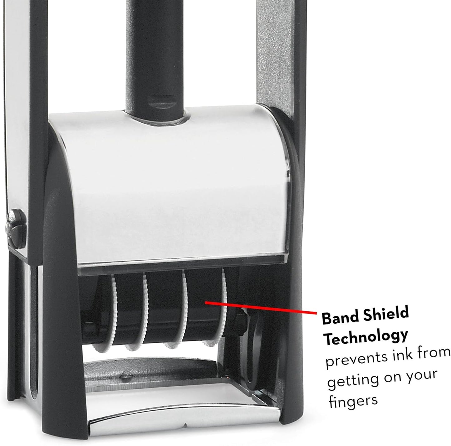 Heavy Duty Date Stamp with 2-Line Custom Text, Self Inking Stamp - 1" x 1-5/8” - Choice of Ink Color