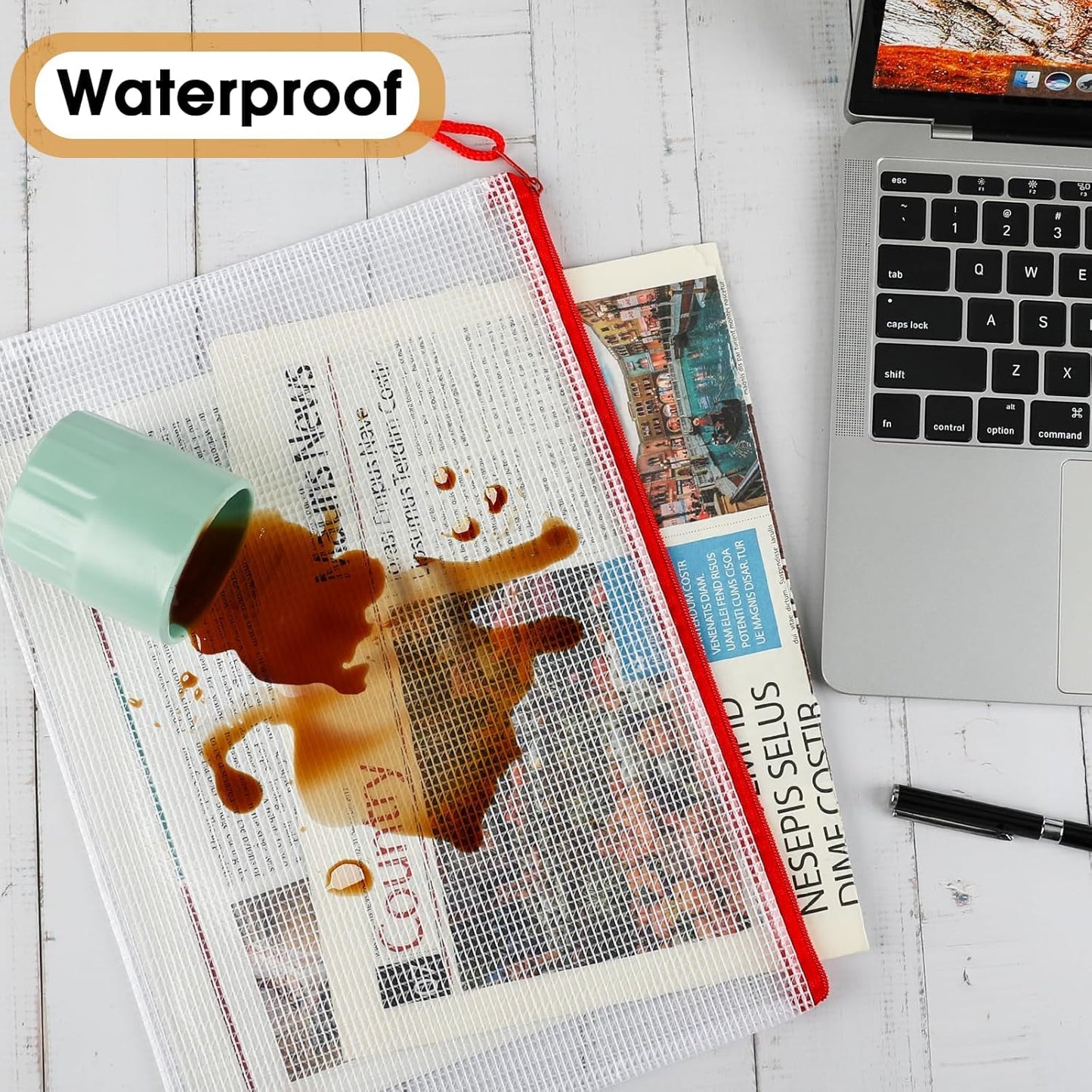 Umriox Mesh Zipper Pouch Bags, A4+A5+A6 (12 Colors, 36 Pack), Mesh Bags with Zipper, Storage Bags, Zipper Bags for Office Supplies Travel Storage