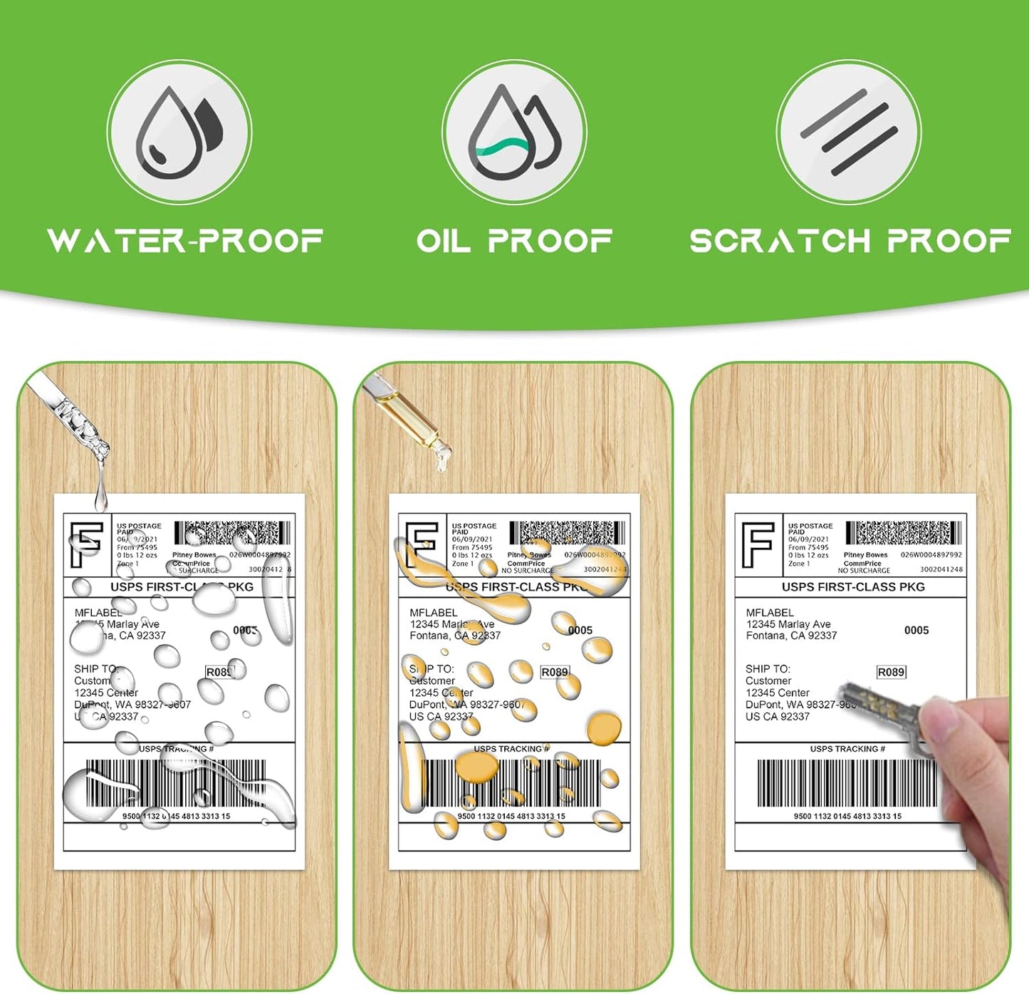 MFLABEL® 4x6 Direct Thermal Shipping Labels - 4 Rolls of 450 Labels/Roll, Compatible with Zebra 2844/ZP450/ZP500/ZP505, USPS/FedEx/UPS/Amazon Shipping, Smudge-Resistant & Permanent Adhesive