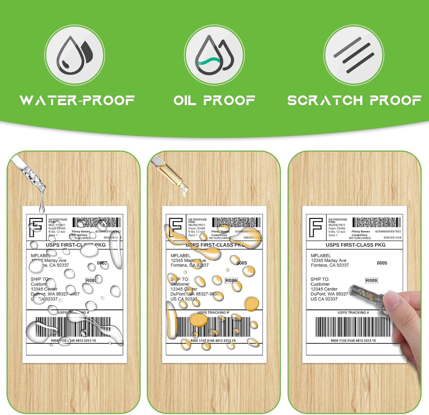 MFLABEL® 100 Rolls of 450 Labels 4x6 Direct Thermal Shipping Labels for Zebra 2844 ZP-450 ZP-500 ZP-505