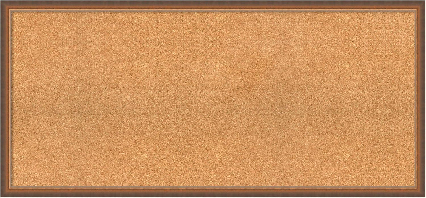 Amanti Art Natural Cork Board for Wall, 24x52 Vision Board with Bronze Frame, Oversize Corkboard Office Decor for Home Organization, Modern Corkboard Pinboard to Display Items for Home Organization