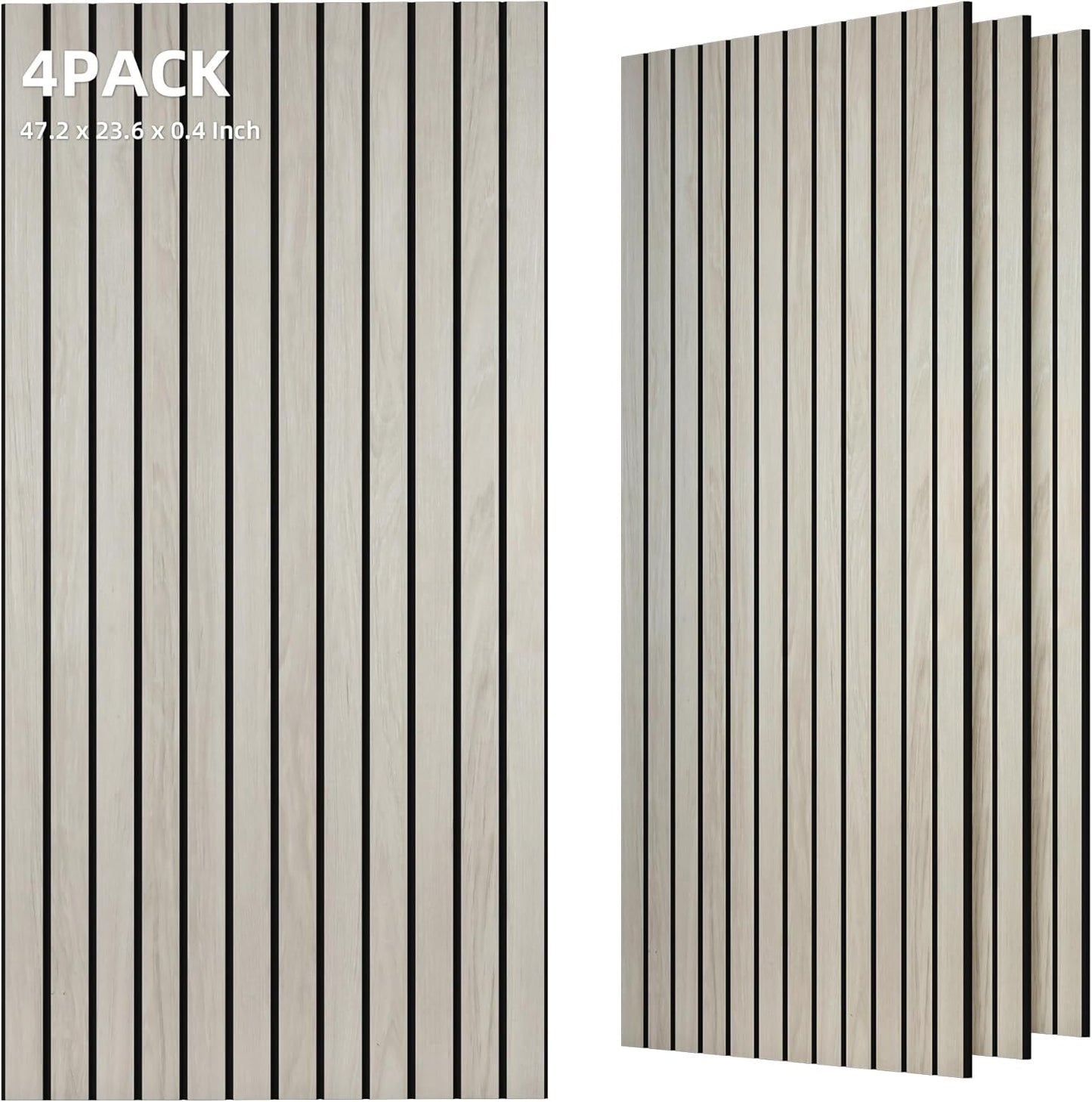 TO-TH Wood-Look Acoustic Panel, 4 Pack 47.2” x 23.6” Soundproof Wall Panels, Decorative Sound Absorbers Large Acoustic Panels for Home, Office, Basement, Natural Oak