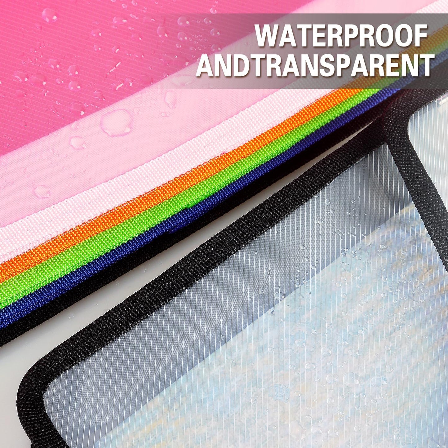 Plastic Expanding File Folder, Transparent envelopes with Snap Closure, No Dividers, Large Capacity, Fit Letter/A4 Size (Black)