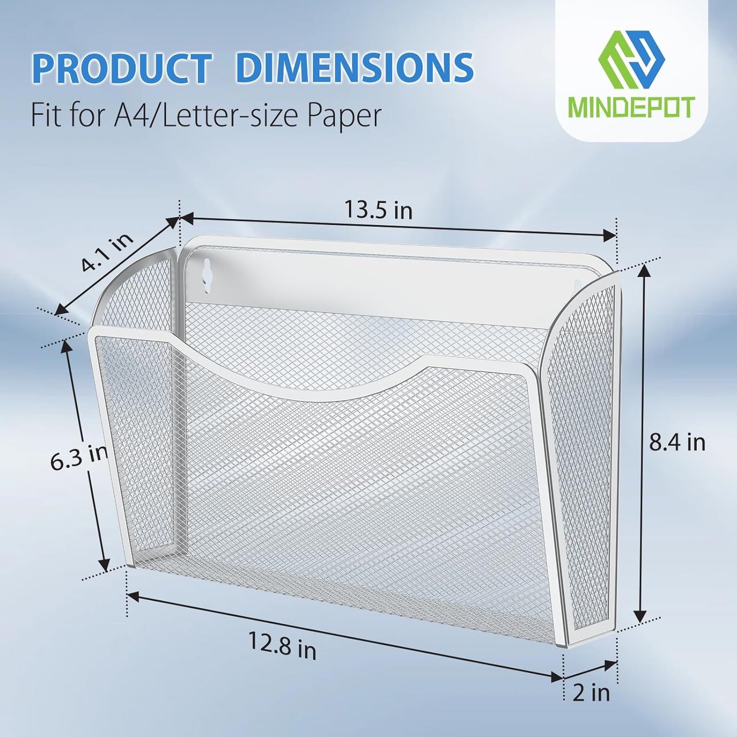 Wall File Organizer,Hanging Wall Mounted File Folder Binder Holder Mail Organizer for Office,Home and School Supplies