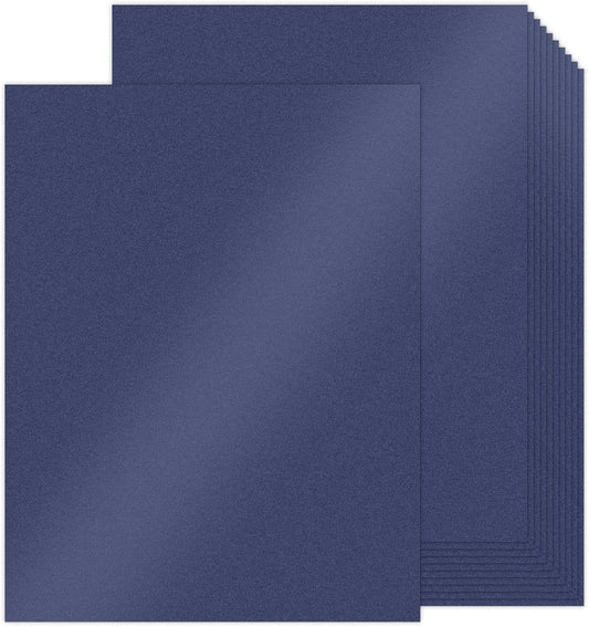 100 Sheets Navy Blue Shimmer Cardstock 8.5 x 11 Blue Paper, Goefun 80lb Card Stock Printer Paper for Christmas, Invitations, Certificates, Crafts, Wedding
