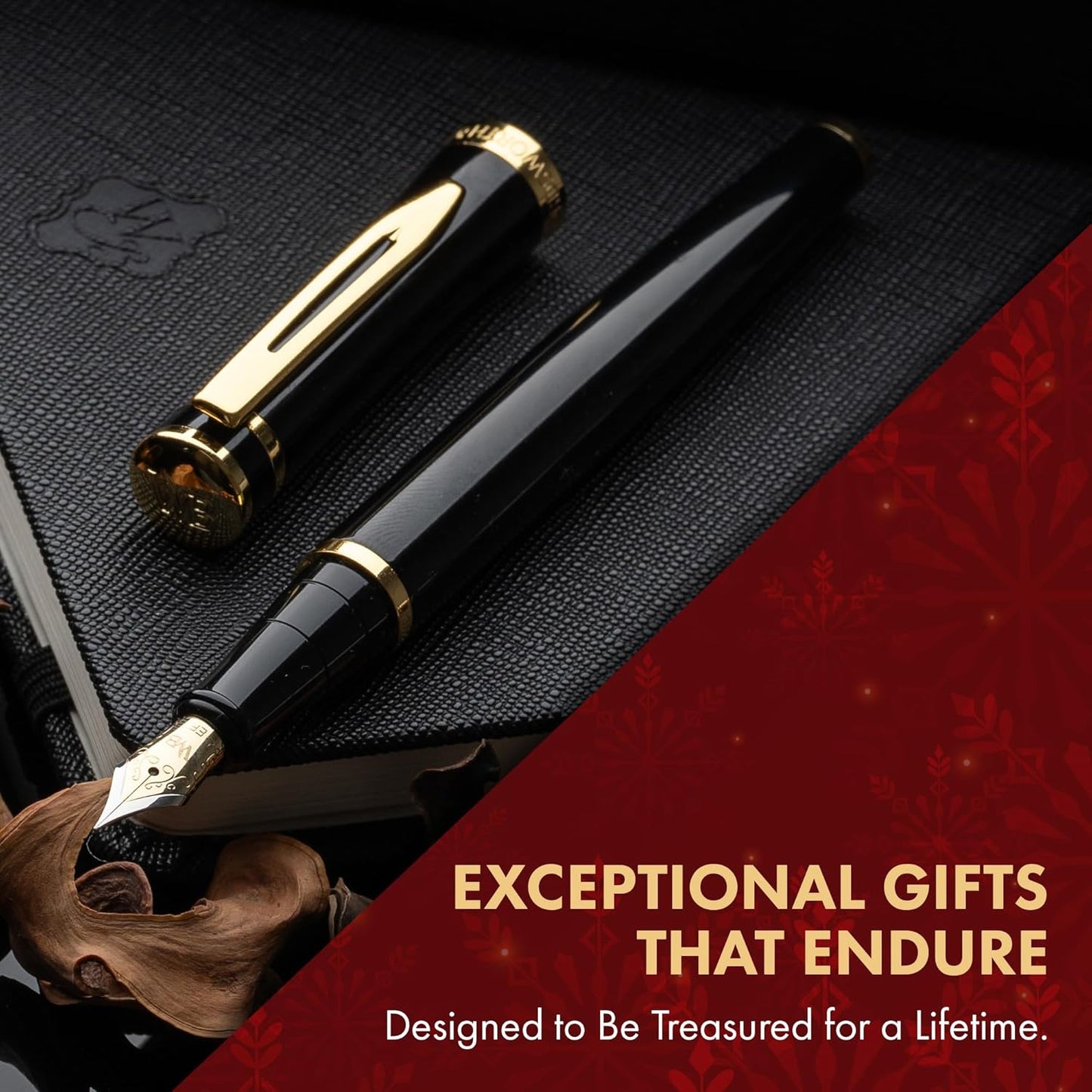 Wordsworth & Black Fountain Pen Set, Medium Nib, Includes 24 Ink Cartridges and Ink Refill Converter, Gift Case, Journaling, Calligraphy, Smooth Writing Pens [Hot Pink], Perfect for Men and Women