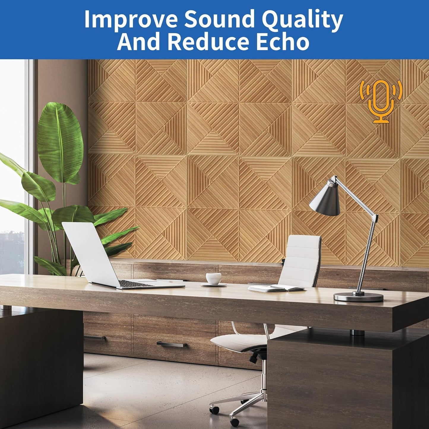 6 Pack Large Acoustic Panels,23.6 x 23.6 Inches Soundproof Wall Panels,Decorative Sound Panels,Self-Adhesive Acoustic Wall Panels,Decorative Soundproof Panels for Home Studio Office,Log color