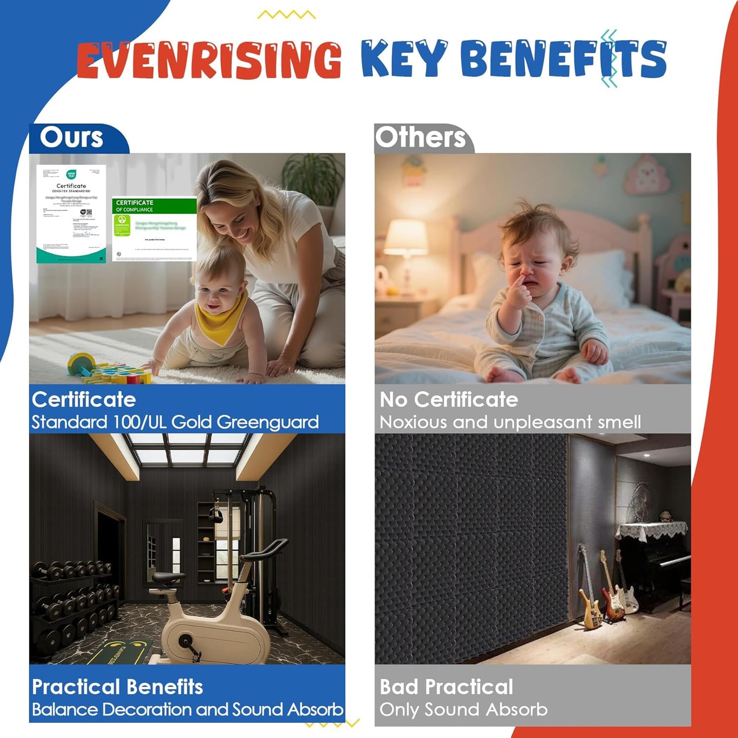 5 Pack Acoustic Panels,47.2x23.6x0.4 inch Acoustic Wall Panels,Large Soundproof Panels,Self-Adhesive Sound Proof panels for Walls,Acoustic Treatment for Recording Studio&Office,Black