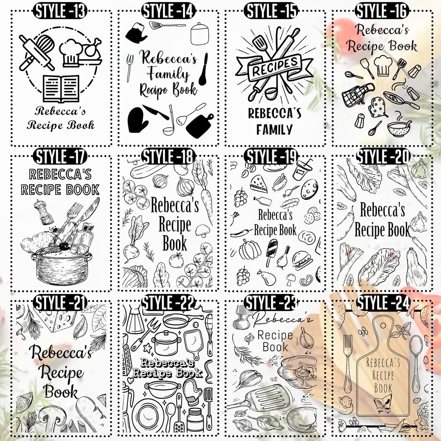 ubjva Personalized Recipe Book Custom Engraved Leather Recipe Book to Write in Your Own Recipes Family Cookbooks Journal for Mom Dad Wife Daughter