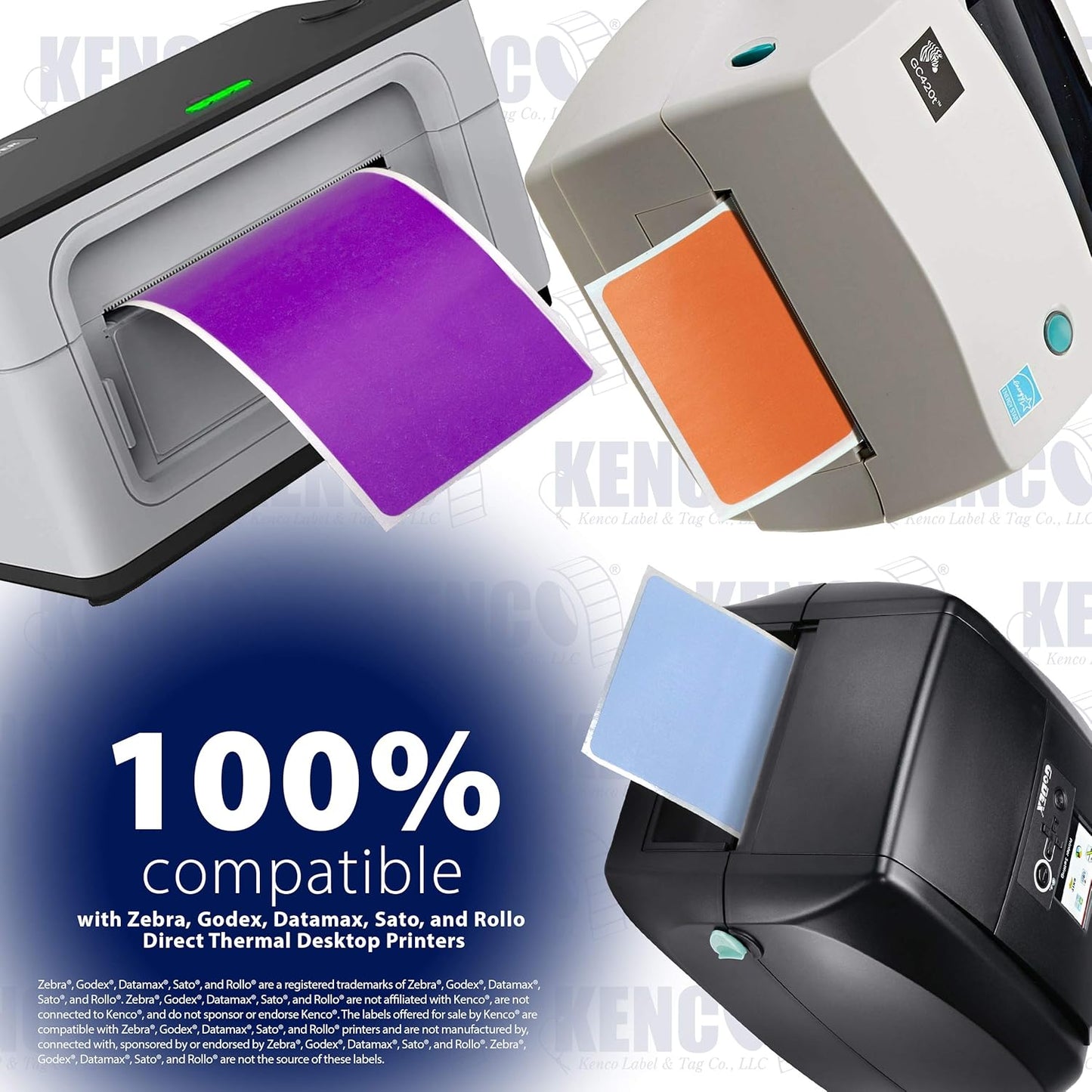 4" X 6" Direct Thermal Perforated Stickers Labels for Shipping Labels, Inventory, and Color Coding - Compatible with Zebra, Rollo, Godex and More (Blue, Pallet)