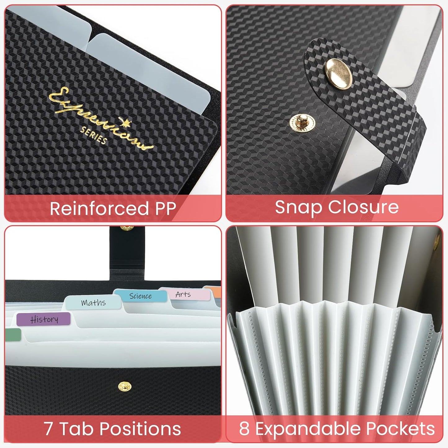 Sooez Accordion File Organizer, 8 Pocket Expanding File Folder with Labels, Letter Size Folders for Documents, Portable Paper Bill Receipt Organizer for Home School Office Supplies, Sky Blue