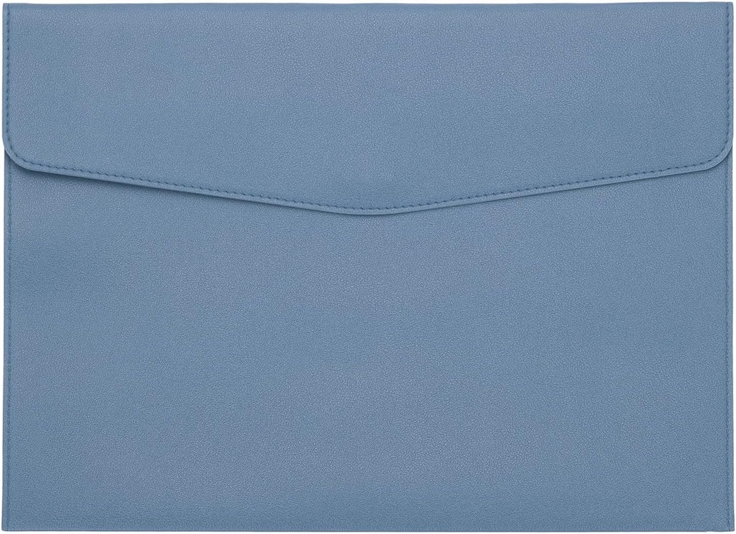 PATIKIL PU Leather A4 File Folder, Document Holder Filing Organizer Portfolio Envelope Folder Case with Snap Closure for Letter Receipt Style 2, Blue