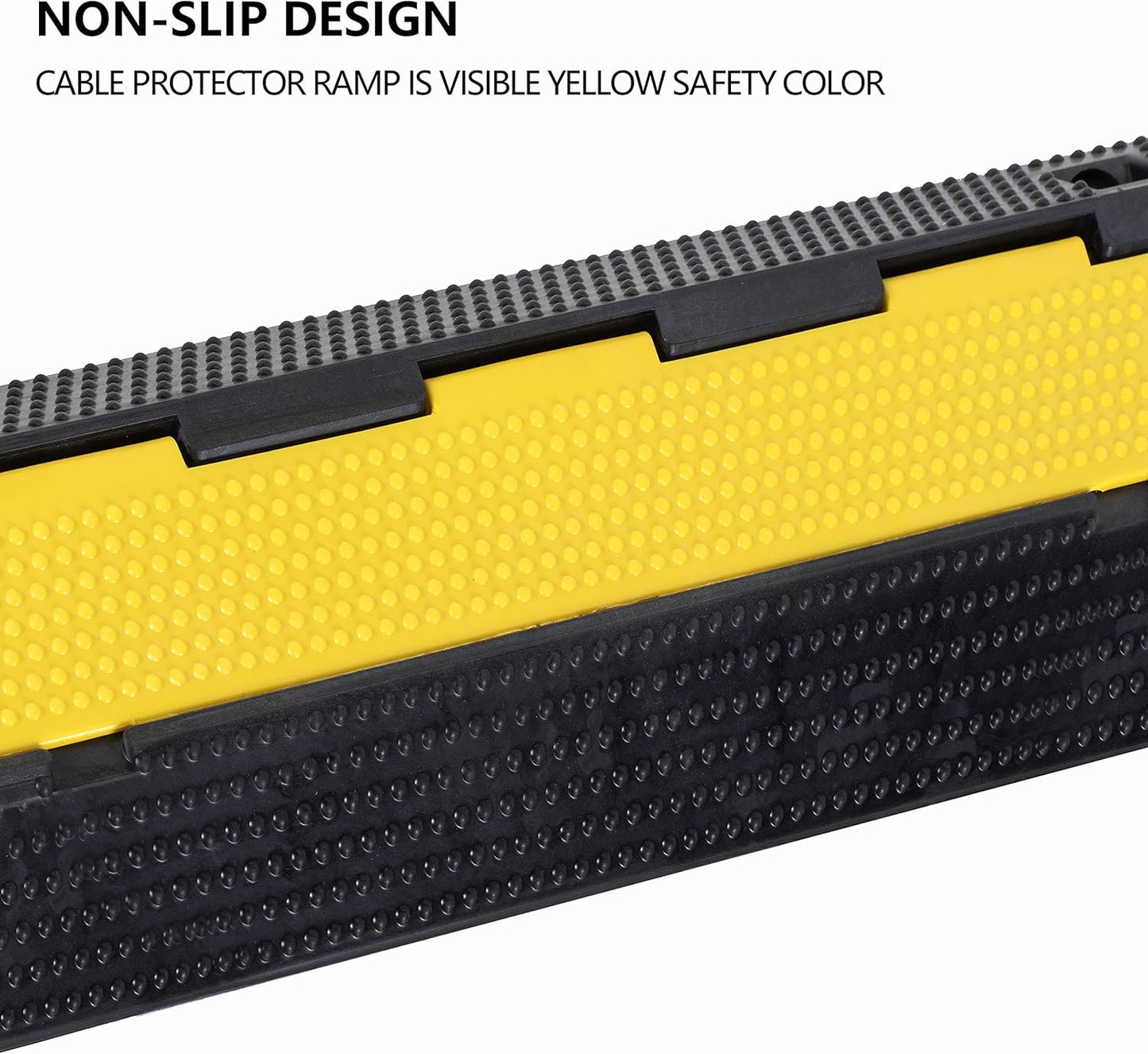 1 Pack Rubber Cable Ramp Hose Cable Protector Ramp 1 Channel 22000Lbs Load Capacity Traffic Speed Bump Wires Power Lines Extension Cord Cover for Indoor Outdoor