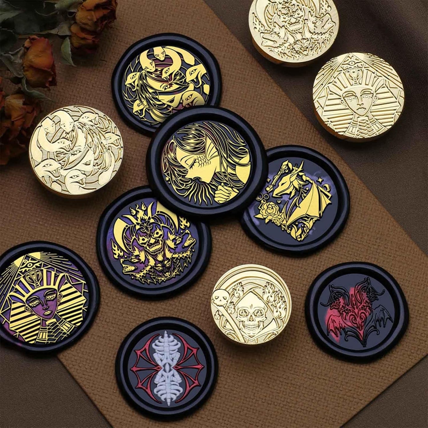 Siren Wax Seal Stamp - Vintage Brass Stamp Head Pearwood Hilt Sealing Wax Stamp for Envelopes Letters Handicraft DIY and Creative Gifts