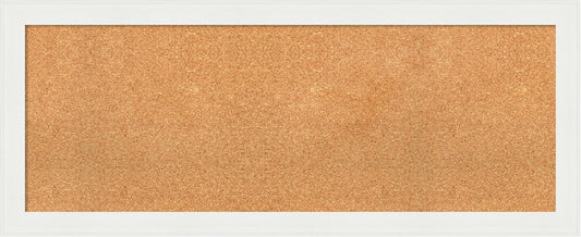 Amanti Art Natural Cork Board for Wall, 19x47 Vision Board with White Frame, Oversize Corkboard Office Decor for Home Organization, Casual Corkboard Pinboard to Display Items for Home Organization in