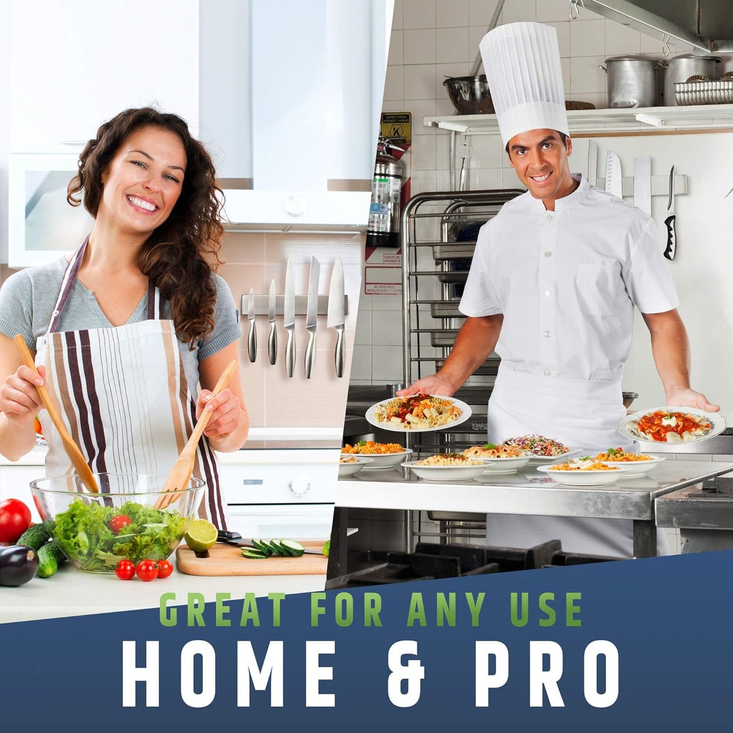 Premium Stainless Steel Magnetic Knife Holder for Wall - 10 Inch Professional Magnetic Knife Strip - Space-Saving Knife Rack/Knife Bar With Powerful Magnetic Pull Force (Upgraded Version)