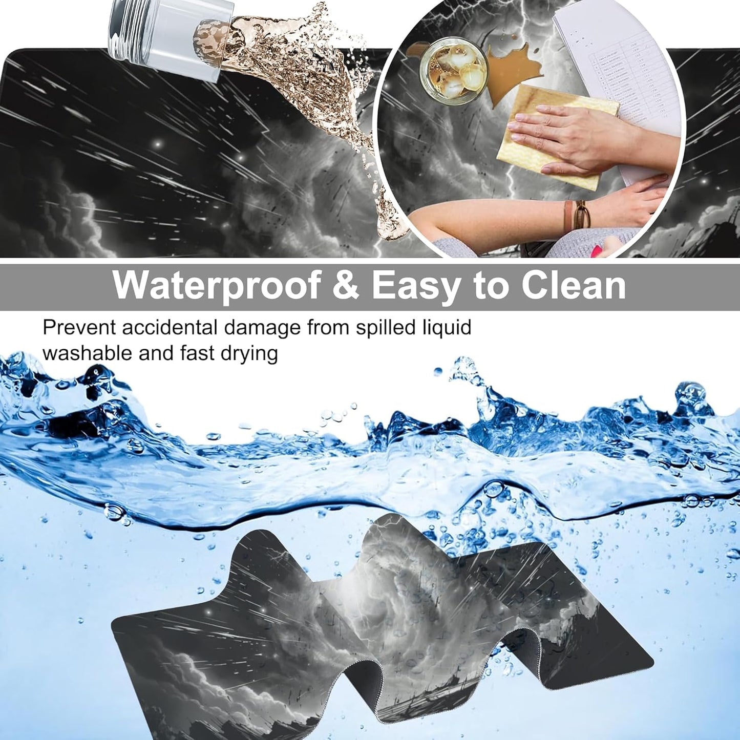 Extended Large Gaming Mouse Pad, Anime Manga Large Desk Mat for Desktop XXL, Non-Slip Rubber Base Stitched Edges Long Computer Keyboard Desk Pad Mouse Mat for Gaming Home Office 35.4"X15.7"