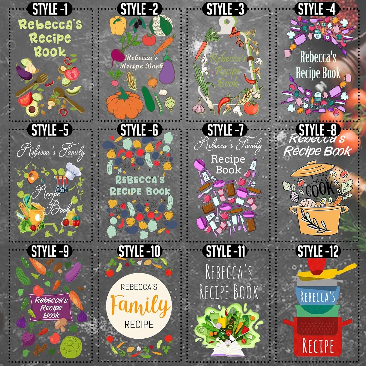 ubjva Personalized Recipe Book Custom Printed Leather Recipe Book to Write in Your Own Recipes Family Cookbooks Journal for Mom Dad Wife Daughter