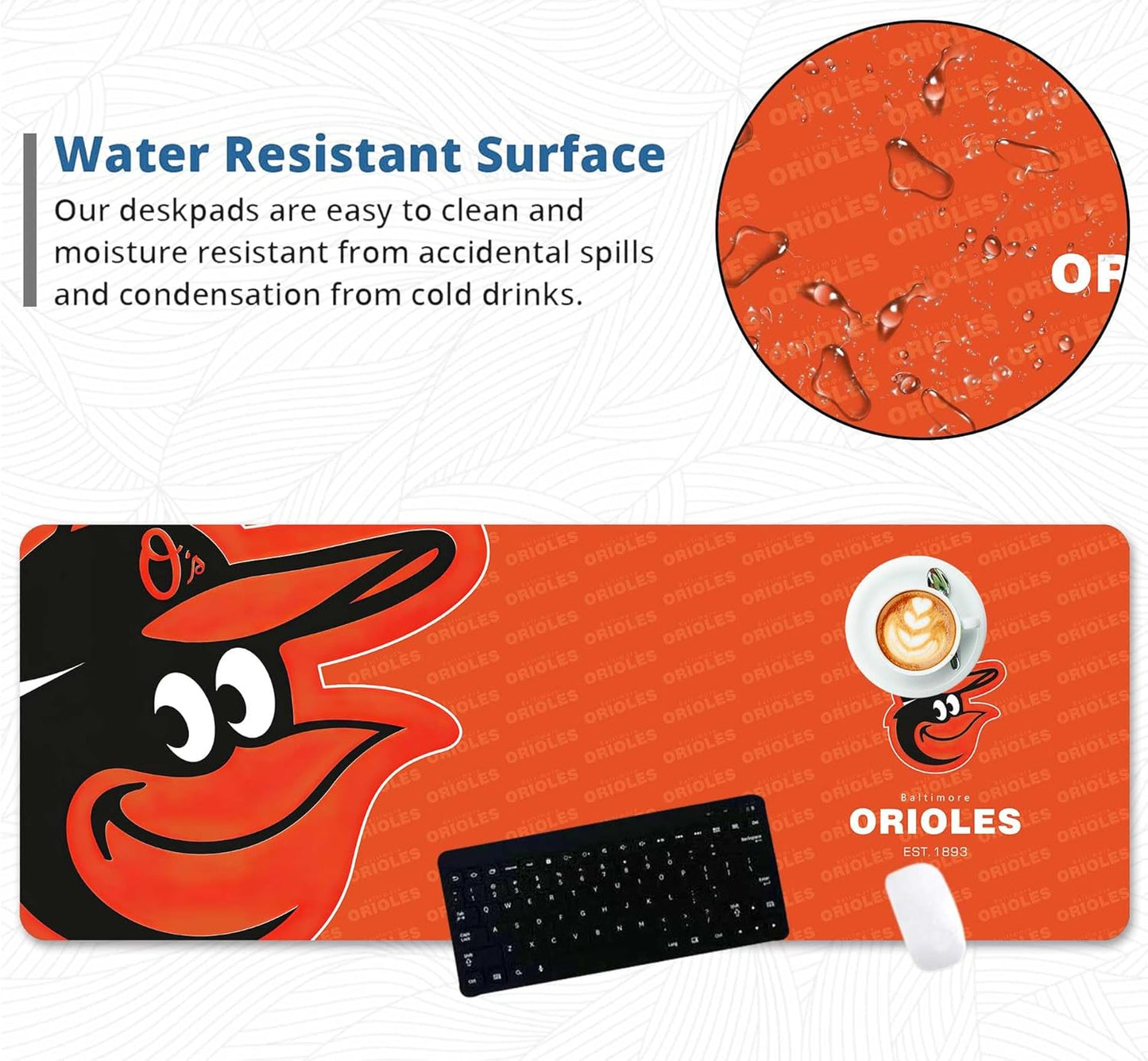 Supercool Design Large Sport Square Theme Mousepad - Waterproof Non-Slip Rubber Base Mouse Pad for Office & Home Desk