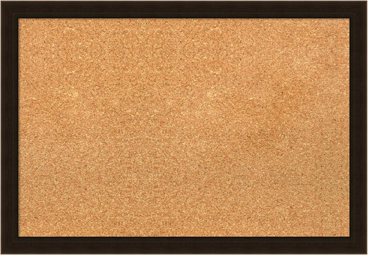 Amanti Art Natural Cork Board for Wall, 18x26 Vision Board with Brown Wood Frame, Medium Corkboard Office Decor for Home Organization, Rustic Farmhouse Corkboard Pinboard to display items for home