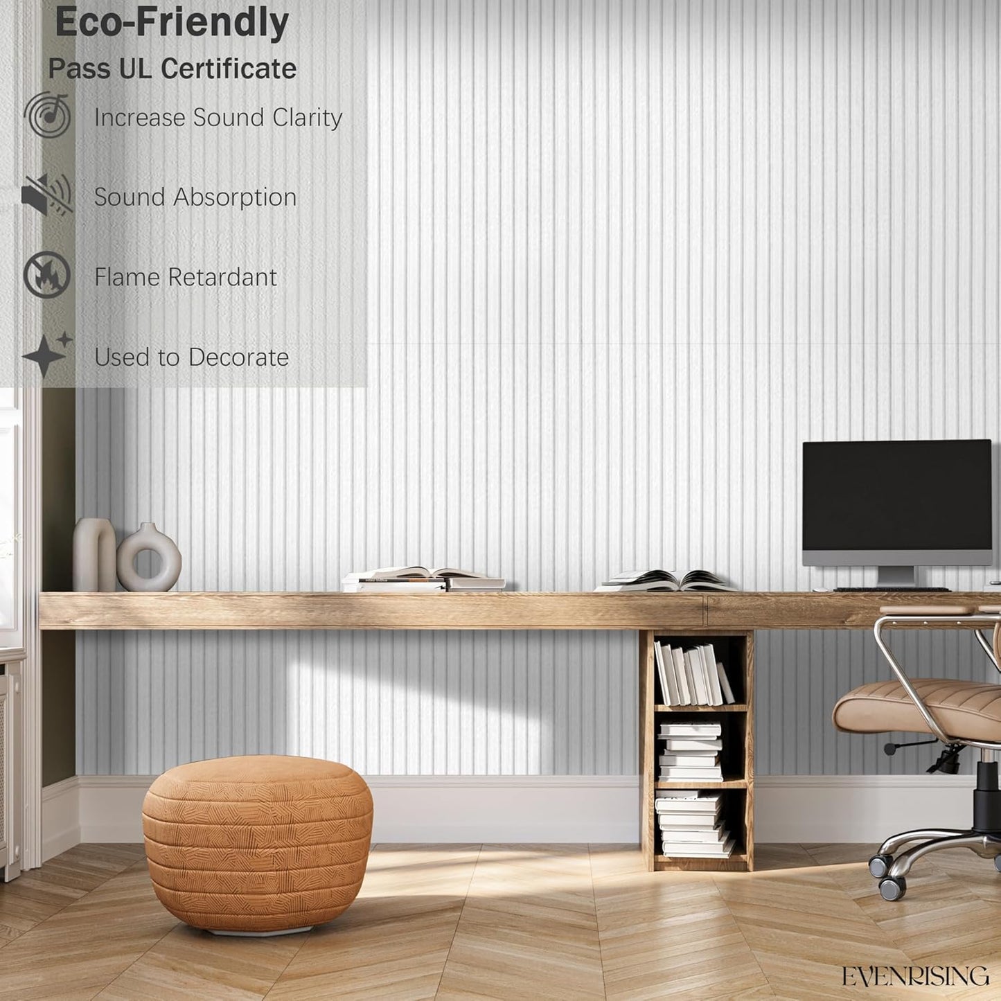 Acoustic Panels 10-Pack, Acoustical Wall Panels 47.2x23.6x0.4 inch, Large Soundproof Panels Self-Adhesive for walls, Acoustic Treatment for Recording Studio&Office Vertical,White