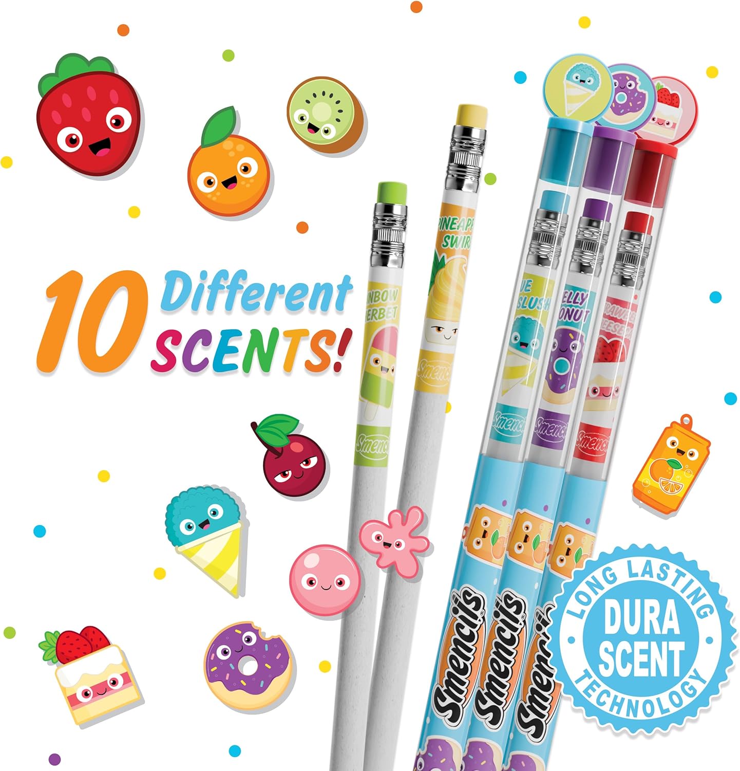 Graphite Smencils (2 Pack) - HB #2 Patented Gourmet Scented Pencils, 10 Count, Gifts for Kids, School Supplies