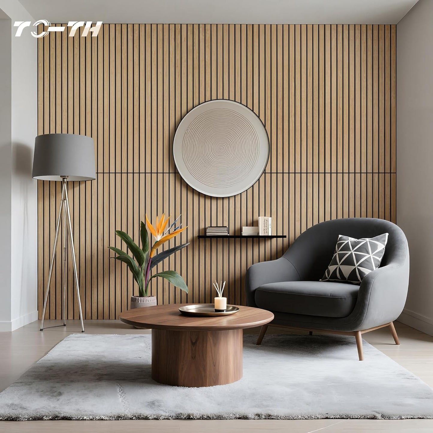 TO-TH Wood-Look Acoustic Wall Panels, 10 Pack 47.2” x 23.6” Acoustic Panels, Decorative Sound Absorbers Sound Dampening Panels for Home, Office, Basement, Teak