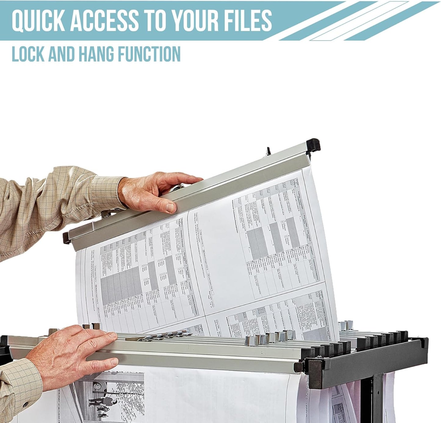 Adir Blueprint Rack and Clamps - 12 Pack of Blueprint Clamp and Mobile Blueprint Rack, Heavy-Duty Large Document Storage Solution for Blueprints, Posters, Maps, & Construction Plans