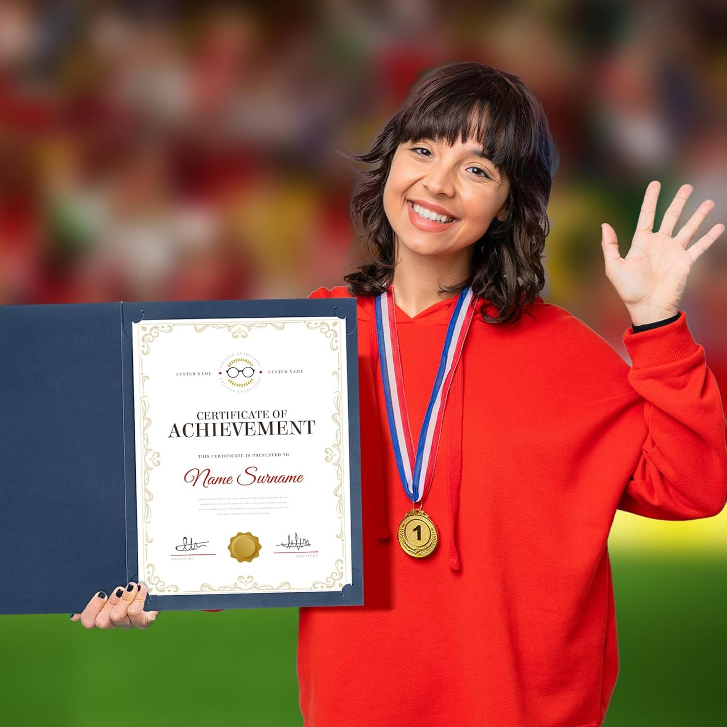 GNL Certificate Holders - 10 Packs Navy Blue Diploma Holders, Certificate Covers with Gold Foil Border, for Letter Size 8.5 x 11 Certificate Paper, Award, Graduation, Documents