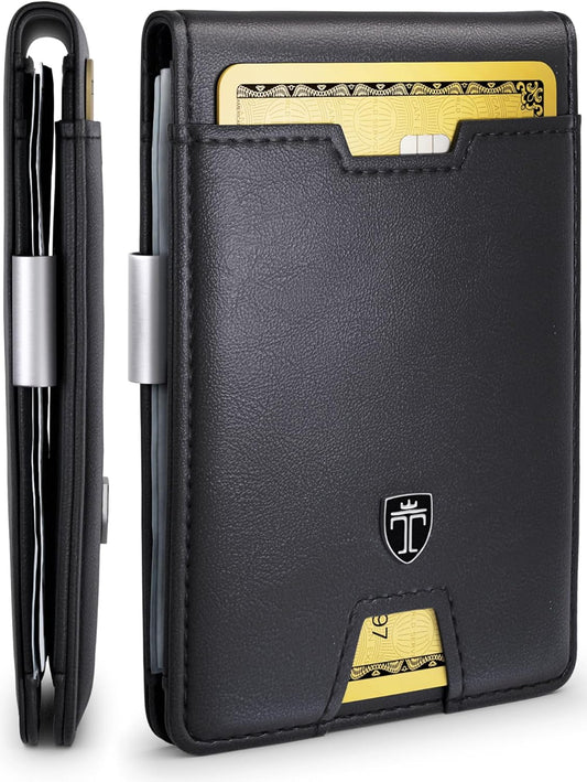 TRAVANDO Mens Wallet with Money Clip AUSTIN RFID Blocking Leather Bifold Credit Card Holder for Men with Gift Box