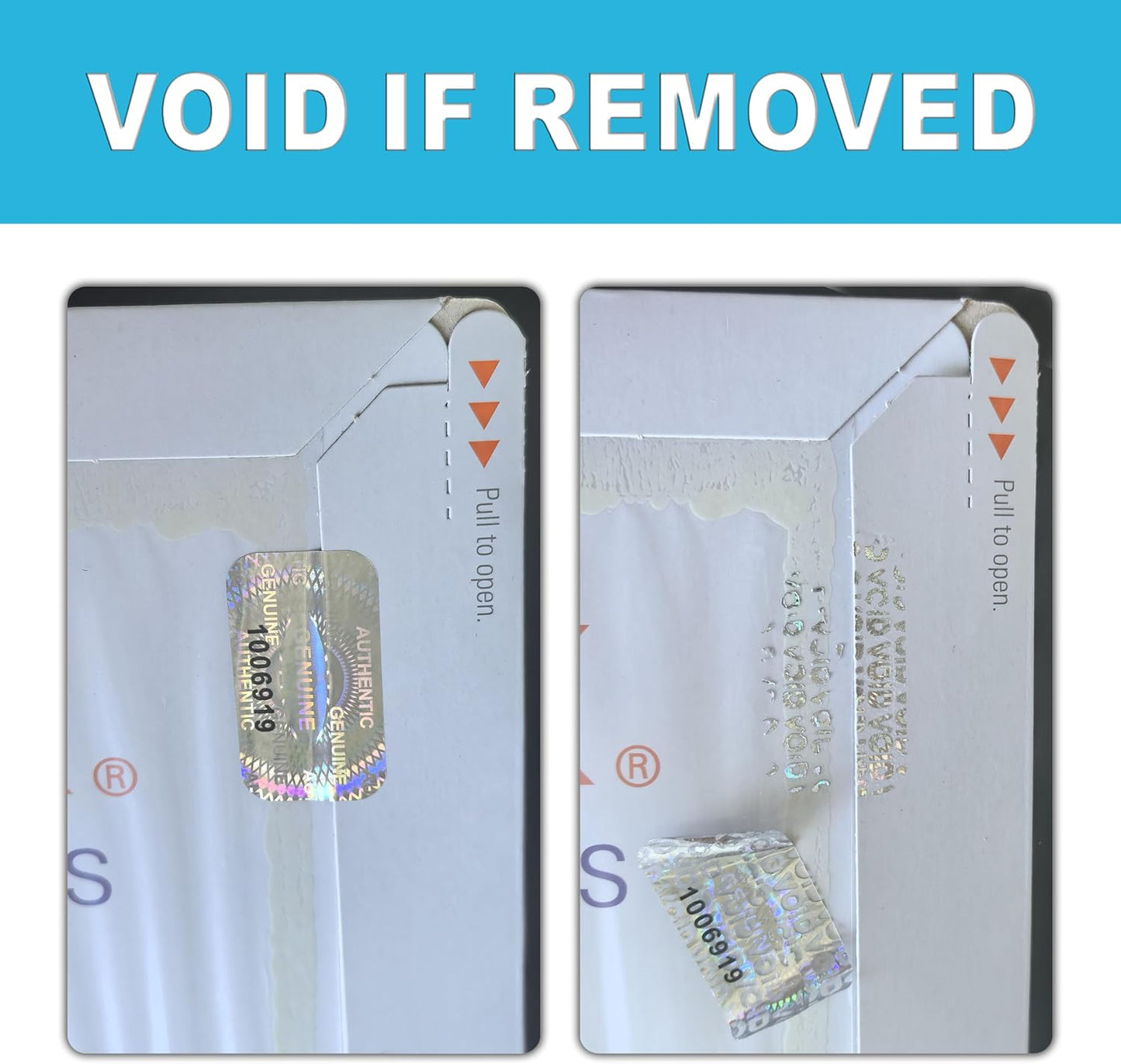 5200 pcs Hologram Tamper Proof Sticker, Security Tamper evident Label, Genuine Authentic Warranty Void Seal Labels with Unique Serial Number (1.2X0.68 inch,Silver)