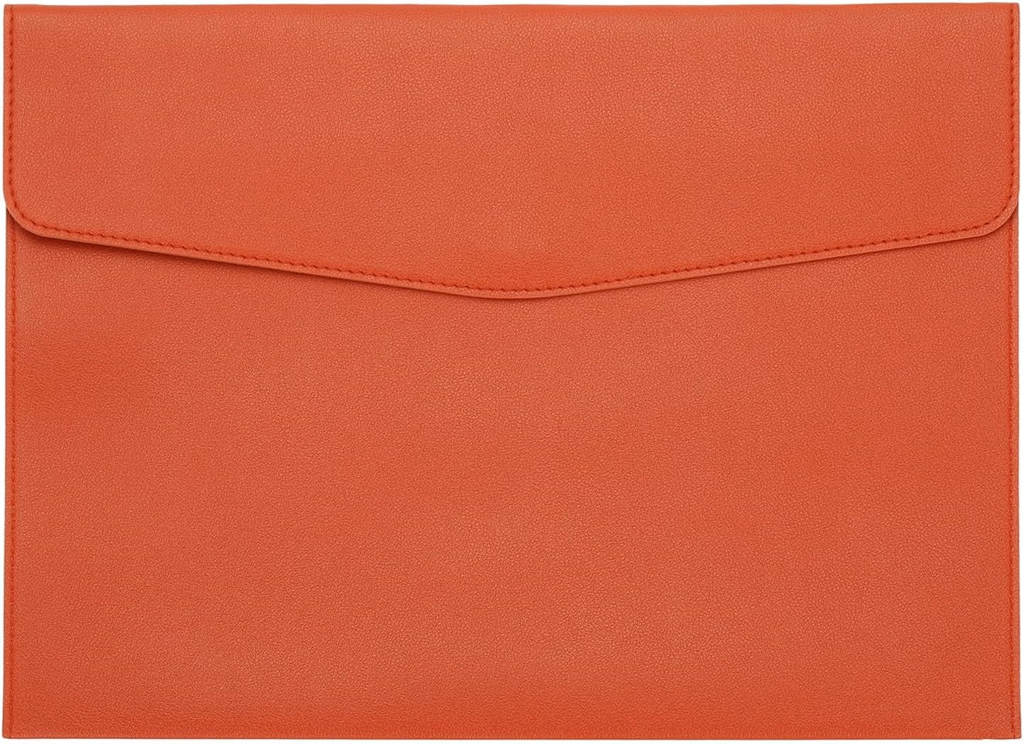 PATIKIL PU Leather A4 File Folder, Document Holder Filing Organizer Portfolio Envelope Folder Case with Snap Closure for Letter Receipt Style 2, Orange