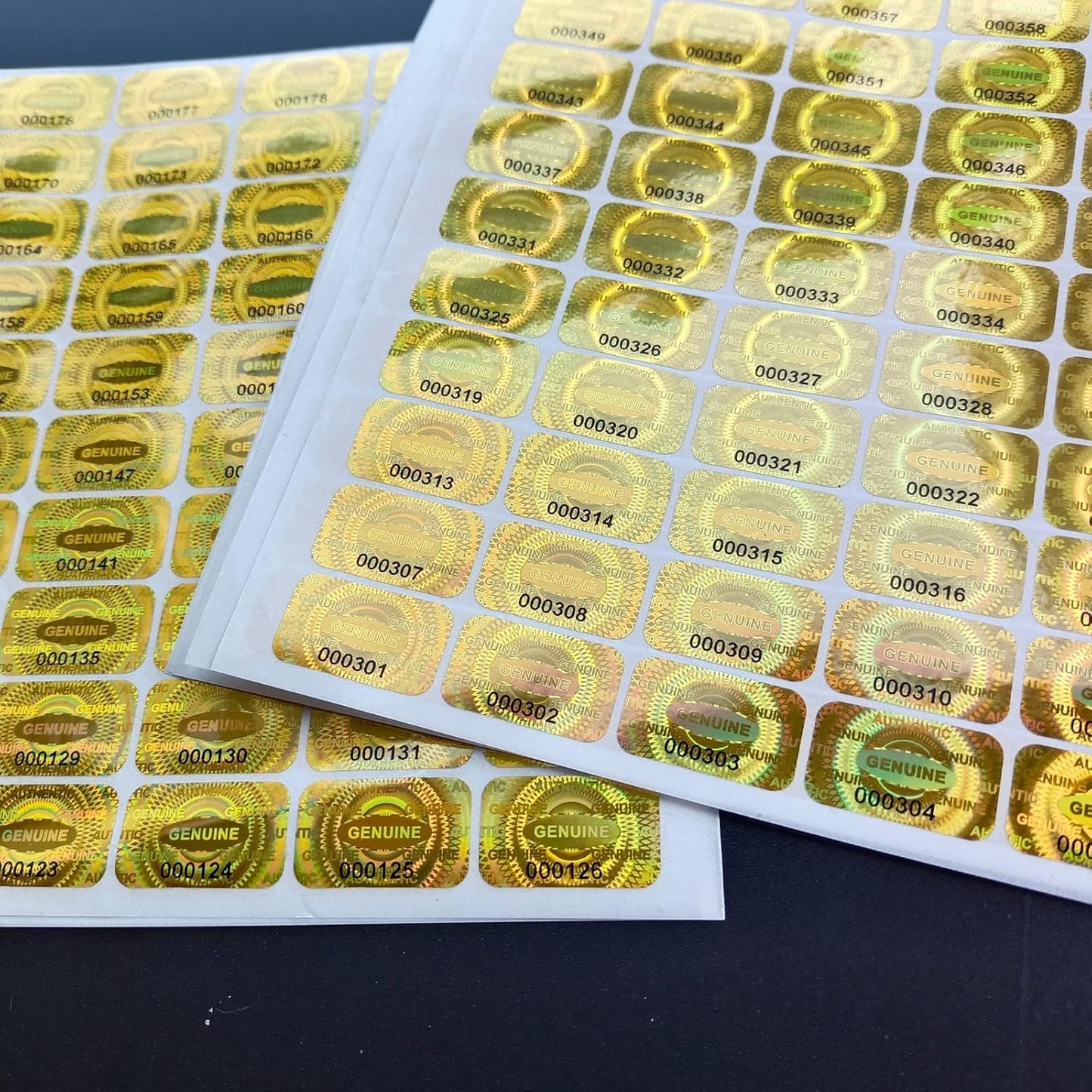 380pcs Hologram Tamper Evident Stickers Security Sticker Warranty Void Seal Tamper Proof Labels Stickers with Unique Sequential Serial Numbering (Gold,1 X 0.6 Inch,GQYH)