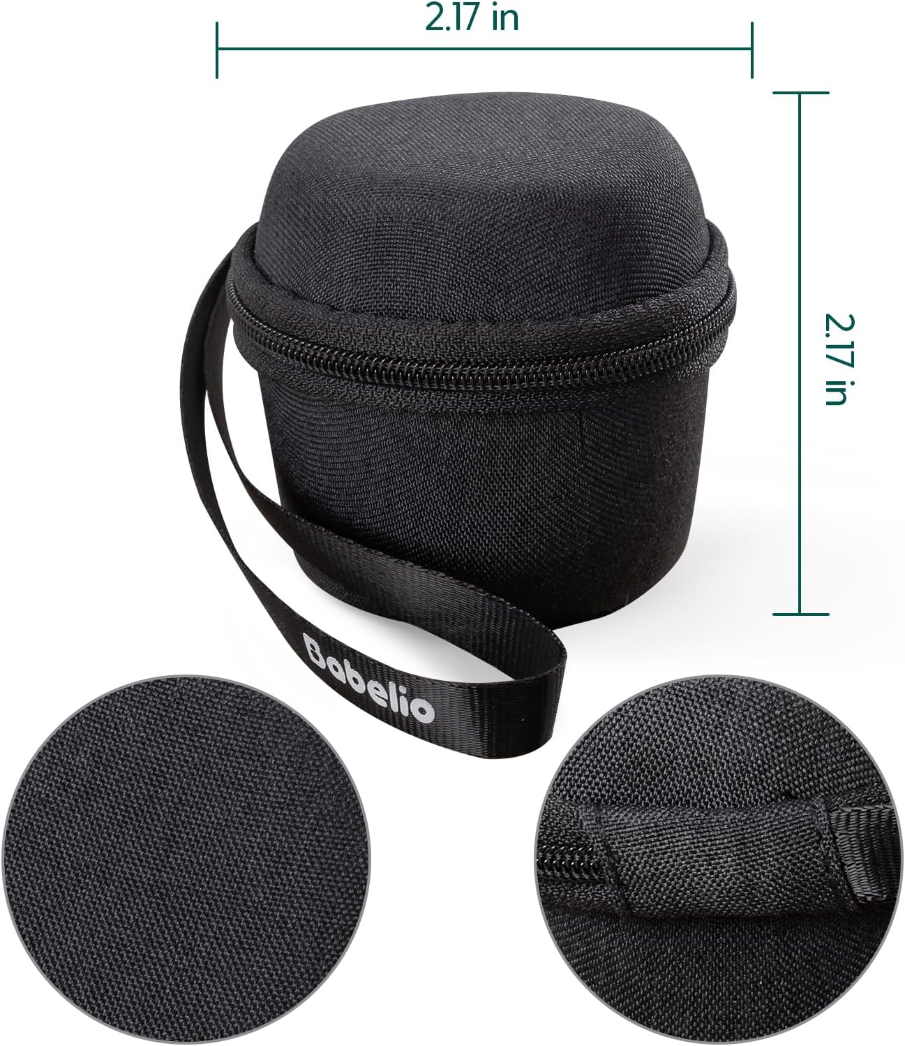 Babelio Portable Travel Case for Babelio Pocket Mini White Noise Machine, Double Stitch Zipper - Perfect for Traveling (CASE ONLY - Textile Black)