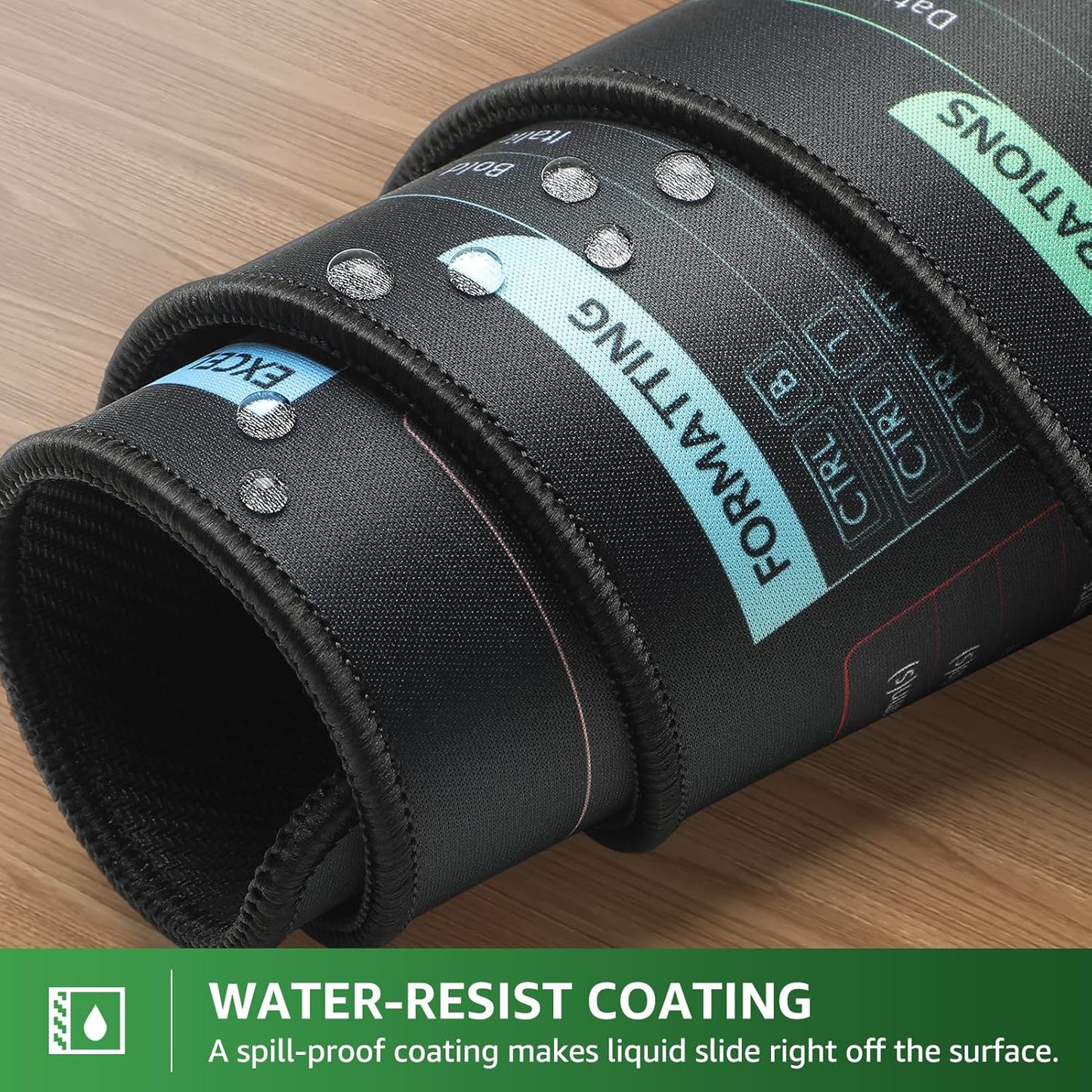 KTRIO Excel Shortcuts Mousepad with Superior Micro-Weave Cloth, Extended Mousepad with Stitched Edges, Non-Slip Base, Water Resist Keyboard Pad for Gamer, Office & Home, Excel Shortcuts